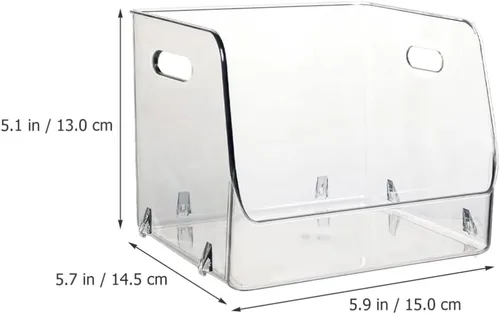 Miniatura 6 de Zerodeko Caja de 2 piezas de estante transparente, organizador de maquillaje transparente, organizador de acrílico para escritorio, vitrina