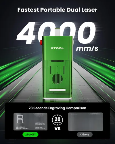 Miniatura 11 de xTool F1 Grabador Láser Dual 2 en 1, Máquina de Grabado Láser Portátil de Velocidad Relámpago, Grabador Láser HD para Joyería, Metal, Madera, Cuero