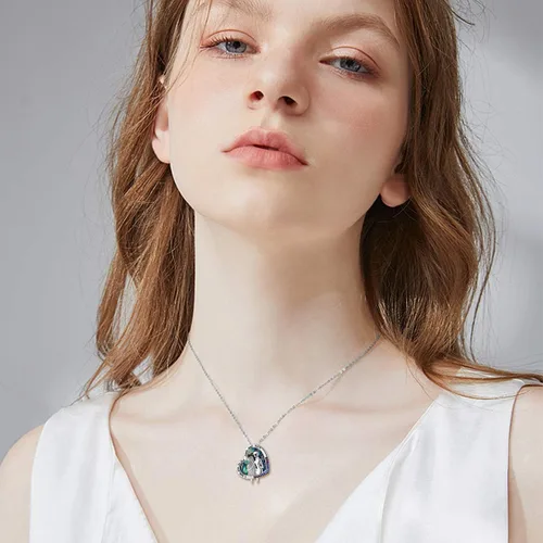 Miniatura 2 de ONEFINITY - Collar de pesadilla de plata de ley con colgante de corazón infinito, collar de calavera para regalo de cumpleaños para mujeres, esposa