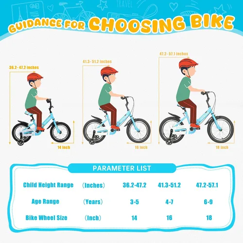 Miniatura 4 de Betterland Bicicleta plegable para niños, bicicleta para niños de 14/16/18 pulgadas con ruedas de entrenamiento y frenos de mano duales, bicicleta