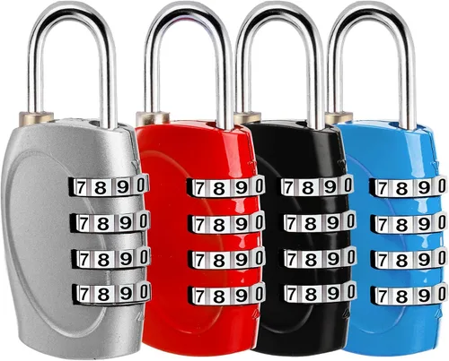 Miniatura 2 de Hedume Paquete de 8 candados de combinación de 4 dígitos para casillero de gimnasio escolar, casillero deportivo, valla, caja de herramientas