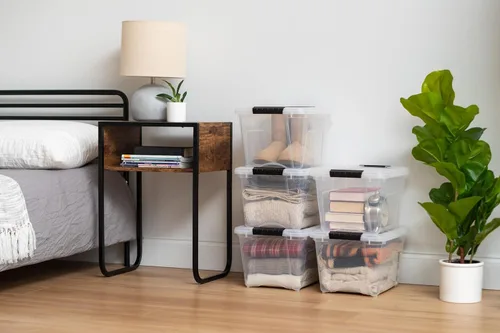 Miniatura 5 de IRIS USA 19 QT - Caja de almacenamiento de plástico con tapa y cierres - paquete de 4 - libre de BPA, solución de organización transparente