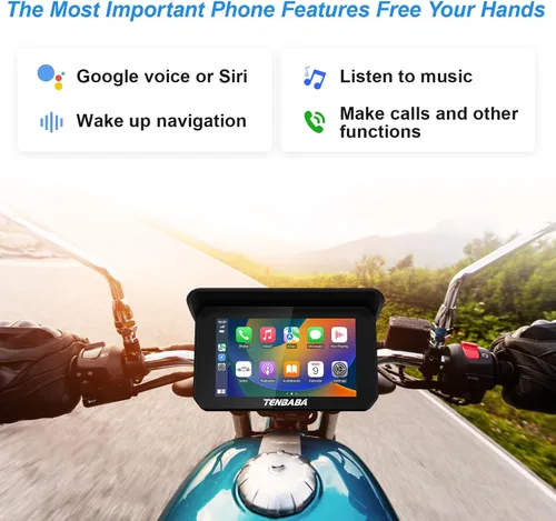 Miniatura 3 de Pantalla Carplay para motocicleta, inalámbrica Apple CarPlay y Android Auto de 5 pulgadas, navegación GPS para motocicleta, pantalla CarPlay