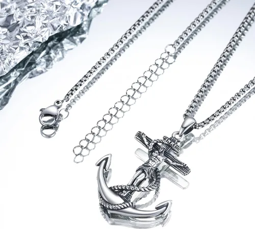 Miniatura 361 de Collar de plata de ley 925 con medalla de San Patrón, colgante de protección católica, amuleto, joyería religiosa para hombres y mujeres