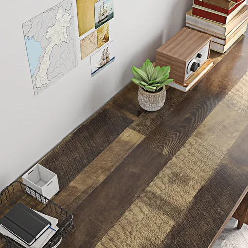 Miniatura 3 de Livelynine Rollo de vinilo de madera recuperada, impermeable, tablones de vinilo para despegar y pegar, tablones de madera para paredes, cocina