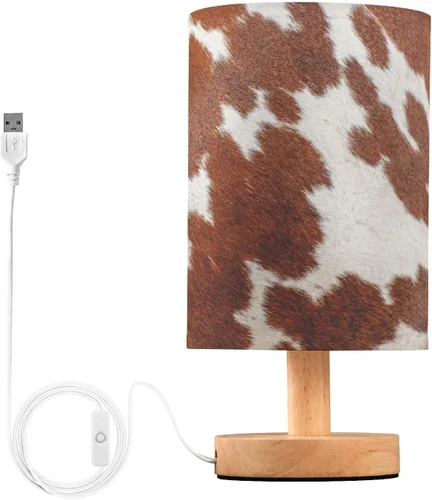 Miniatura 28 de Bedside Table Lamp Cute Highland Cow Animal Nightstand Lamp with Wood Desk Lamps for Bedroom Living Room Nursery Office Home Decor