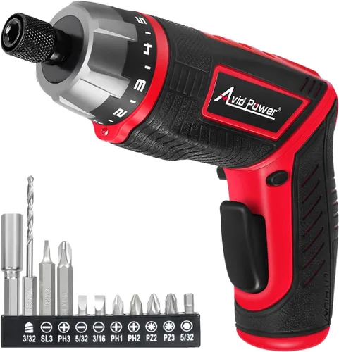 Miniatura 10 de AVID POWER Juego de destornilladores eléctricos recargables de 4 V con 44 accesorios, pistola de tornillo de 5.65 Nm, ajuste de par de torsión 5+1