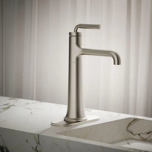 Miniatura 2 de Kohler 26437-4-BN Tone - Grifo alto para lavabo de baño con un solo mango, 1.2 gpm, níquel cepillado vibrante