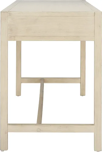 Miniatura 8 de SAFAVIEH Muebles - Escritorio Esther con 2 cajones, color blanco antiguo, madera maciza, diseño de herrajes dorados glamorosos, ideal para oficina