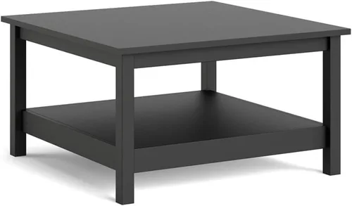 Pemberly Row Mesa auxiliar, acabado negro mate, madera de ingeniería, 31.89 pulgadas de ancho x 31.89 pulgadas de profundidad x 17.72 pulgadas de