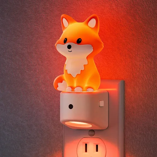 Miniatura 21 de Luces nocturnas de búho enchufables a la pared, bonita luz nocturna para niños, luz nocturna LED de 8 colores con sensor de atardecer a amanecer