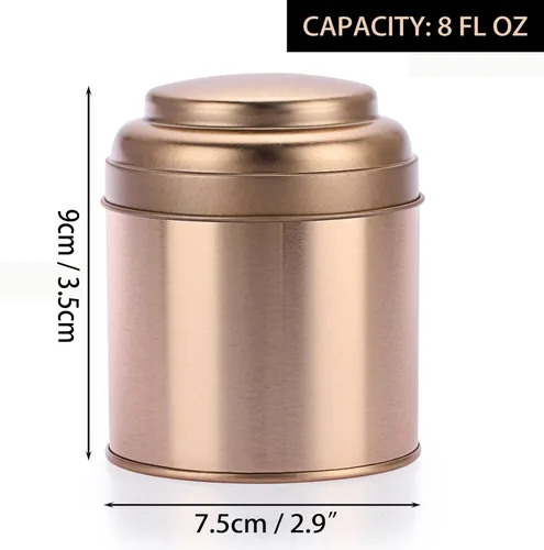 Miniatura 2 de JUXYES Paquete de 6 latas de té con tapas dobles herméticas, 8 onzas líquidas, almacenamiento de té de hojas sueltas herméticas para almacenamiento