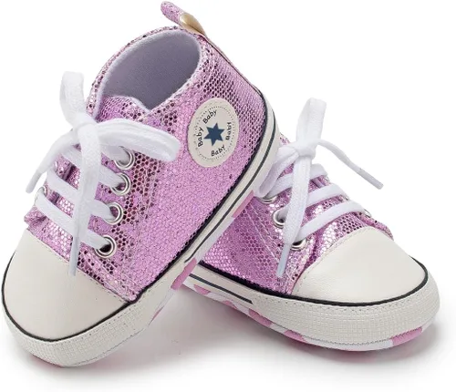 Miniatura 76 de KIDSUN zapatos deportivos altos hasta el tobillo para bebés, niños y niñas con suela antideslizante, suaves, para recién nacidos, zapatos