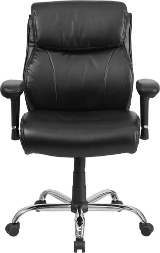 Miniatura 7 de Flash Furniture HERCULES Series Big & Tall - Silla de oficina ergonómica de tela negra de 400 libras con costuras de línea y brazos ajustables