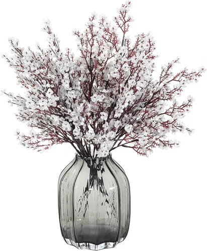 Miniatura 21 de JAKY-Global Flores Artificiales de Tela Aliento de Bebé 12 Ramos Plantas de Seda Falsas Europeas Decoración de Boda Fiesta Ramos de Tacto Real DIY