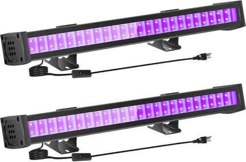 Miniatura 10 de Paquete de 4 barras de luz LED negras, barra de luz negra con IP65 impermeable, luces de fiesta que brillan en la oscuridad para iluminación