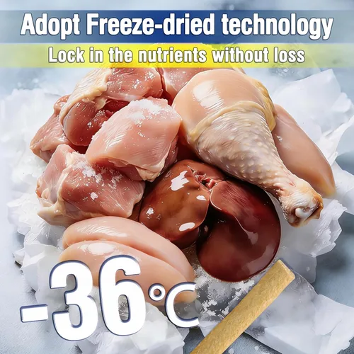 Miniatura 7 de Palitos de masticación para gatos liofilizados de 1.06 oz, sabor a pollo, golosinas dentales para gatos para refrescar el aliento y reducir