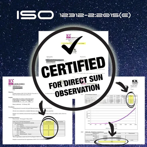 Miniatura 4 de Gafas de eclipse solar aprobadas por la AAS 2024, fabricadas en los Estados Unidos con certificación CE e ISO para visión solar directa
