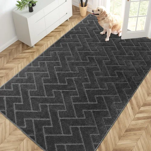 Miniatura 46 de PURRUGS Alfombra de fácil cuidado de 6 x 9 pies, antideslizante, lavable a máquina, tapete para puerta de perro, resistente a las manchas