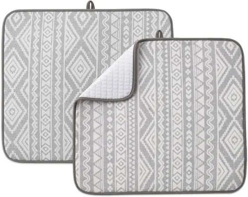 Miniatura 20 de Paquete de 2 tapetes de secado de platos para encimera de cocina, absorbentes, tapetes escurridor de platos de microfibra, almohadilla de secado