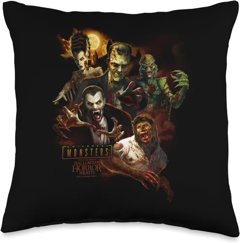 Halloween Horror Nights HHN - Almohada universal de monstruos, 16 x 16, multicolor