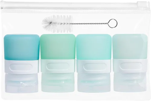 Miniatura 31 de MICEBAY Botellas exprimibles de condimentos para salsas, mini recipiente de silicona para aderezo de ensalada de 1 onza para llevar con bolsa