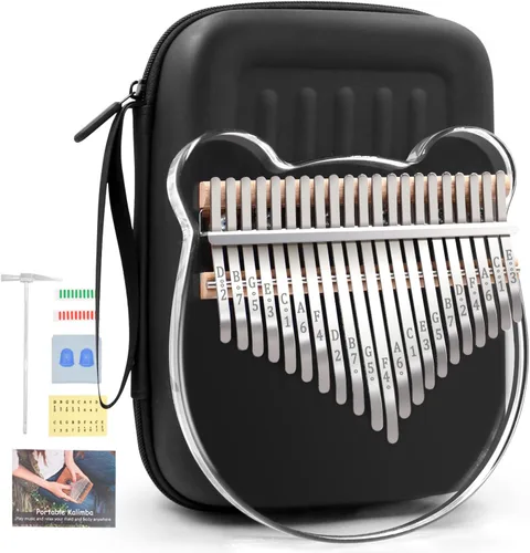 YUNDIE - Piano de pulgar acrílico Kalimba, portátil de 17 teclas, piano de cristal Mbira, instrumentos musicales, regalo de cumpleaños para adultos