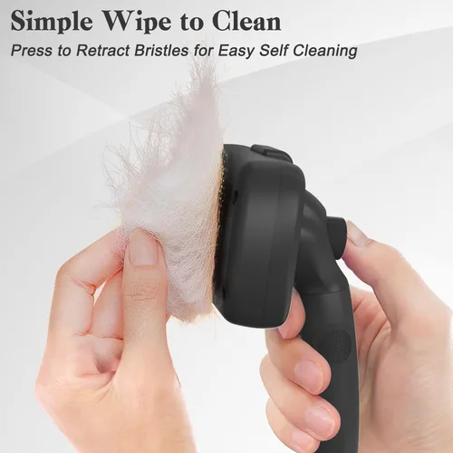Miniatura 3 de Swihauk Cepillo Deslizante de Autolimpieza para Perros y Gatos - Cepillo de Desenredado y Aseo Amigable con la Piel para Mascotas con Pelo, Negro