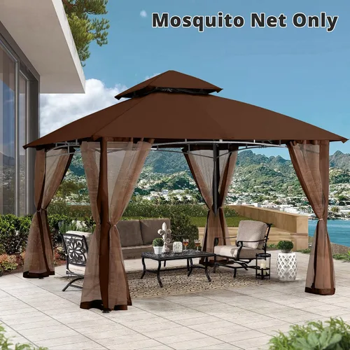 Miniatura 7 de MASTERCANOPY Carpa de patio con mosquitera, paredes de pantalla (10x10, Café)