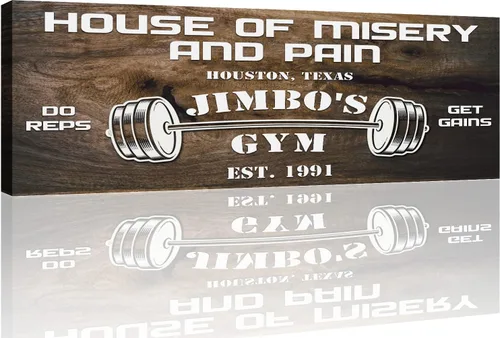 Miniatura 3 de Tailored Canvases Letrero de Gimnasio Personalizado Arte de Pared Decorativo - Lienzo Motivacional para Gimnasio en Casa, Sala de Entrenamiento