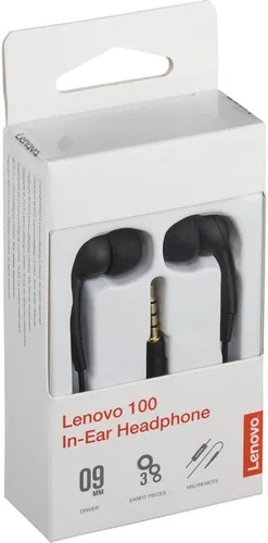 Miniatura 5 de Lenovo 100 auriculares intrauditivos, con cable, micrófono, aislamiento de ruido, 3 tamaños de copa de oído, Windows, Mac, Android, GXD0S50936, negro