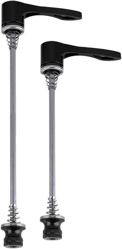 Miniatura 9 de 1 par, brocheta de eje 6.181 in, 7.756 in, 7.480 in, rueda de brochetas de liberación rápida para carretera negra (negro)