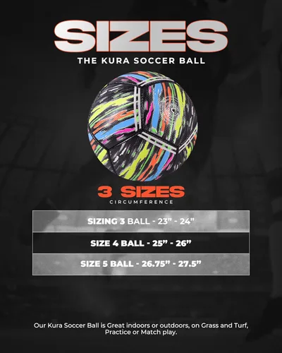 Miniatura 2 de American Challenge Balón de fútbol Kura - Tamaños 5, 4 y 3 - Balón de fútbol de entrenamiento para jóvenes y adultos para práctica, juegos y campos