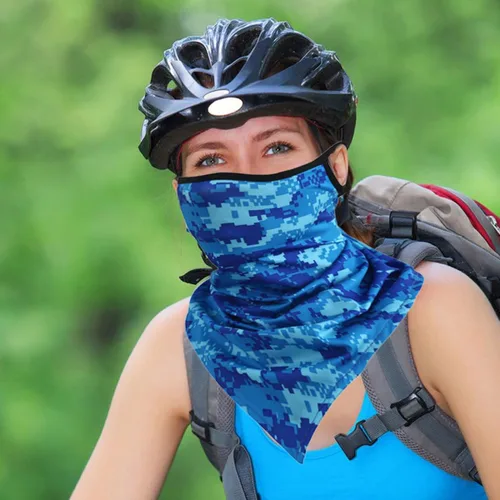 Miniatura 4 de 8 unidades de bandana para la cara con bucles para las orejas, polaina para el cuello, máscara de protección solar al aire libre para hombres