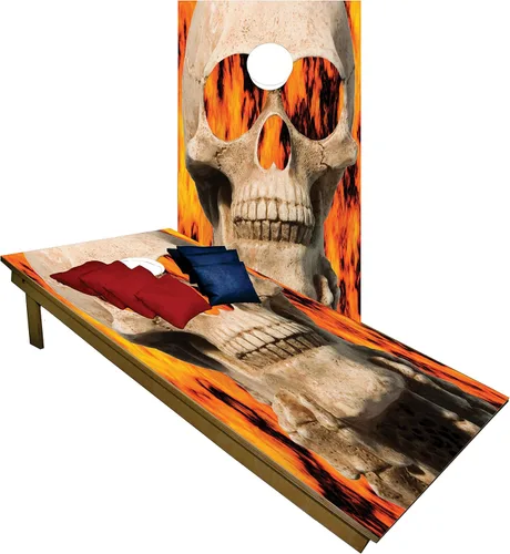 Miniatura 31 de BackYardGamesUSA Juego de tablas de cornhole de madera prémium hechas a mano – Serie Calavera – Hecho a mano en Estados Unidos, tamaño reglamentario