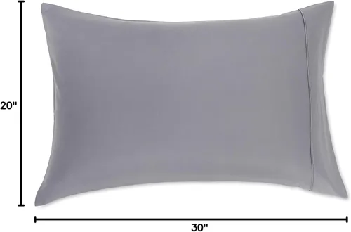 Miniatura 5 de Amazon Basics Juego de 2 fundas de almohada estándar, ligeras, súper suaves y de fácil cuidado, color gris oscuro, 30 pulgadas de largo x 20