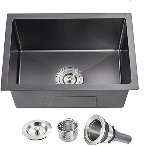 Miniatura 21 de Fregadero de cocina de 20 pulgadas, acero inoxidable SUS304 hecho a mano, fregadero de cocina con colador de fregadero (cepillado), 20 x 16 x 9