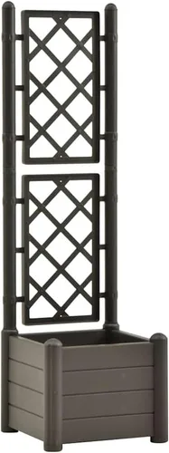 vidaXL Cama elevada para jardín con enrejado, cama elevada para flores y plantas, maceta con orificio de drenaje, uso en exteriores e interiores,