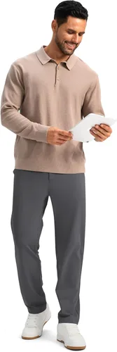 Miniatura 7 de Soothfeel Pantalones de golf para hombre con 5 bolsillos, ajustados, elásticos, casuales, de viaje, pantalones de trabajo para hombre