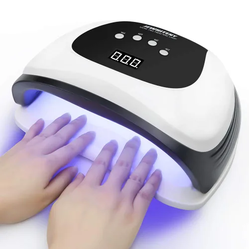 JEWHITENY Lámpara de uñas LED UV de 120 W, secador de uñas para esmalte de gel con 54 cuentas de luz, lámpara de curado mejorada para uñas de manos