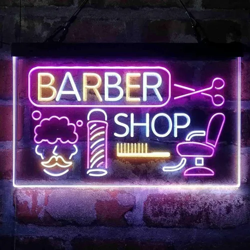 Miniatura 19 de ADVPRO Barbería barra de corte de pelo salón tricolor LED neón signo verde y rojo y amarillo 13 x 8.7 pulgadas st9s32-i2044-gry