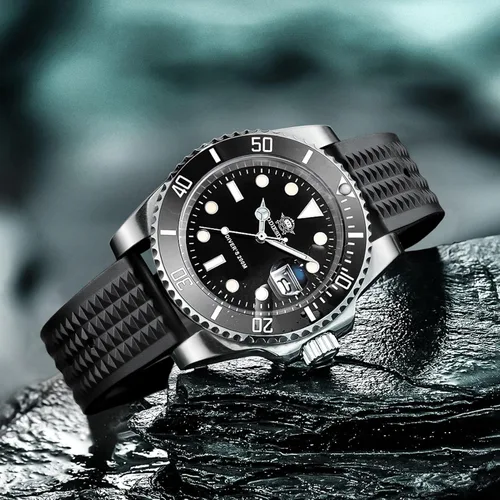 Miniatura 7 de ADDIESDIVE Quartz Dive Watch for Men Diver 200 M Steel Strap Luminous Multicolors Dial Black Blue Green