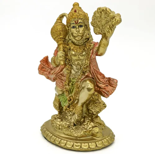 Miniatura 8 de alikiki Estatua de Hanuman volador de Dios hindú – Ídolo indio Hanuman Murti Pooja Escultura India Señor Estatuilla de Señor de la India Templo