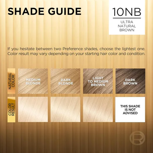 Miniatura 6 de L'Oreal Paris Superior Preference - Tinte permanente luminoso que desafía la decoloración, tinte para el cabello hasta 9 semanas de resplandor, 10NB