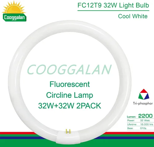 Miniatura 3 de FC12T9/CW - Bombillas circulares blancas frías de 32 W, 12 pulgadas redondas T9 32 vatios FC12T9/841 4100K Bombilla fluorescente circular, bombilla