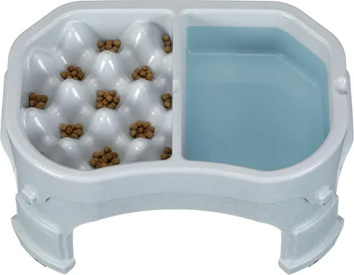 Neater Pet Brands Comedero elevado para alimentación lenta más ordenada Cuenco elevado para alimentos para perro con altura ajustable (2.5 tazas, 6