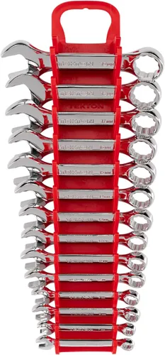 TEKTON Juego de llaves combinadas Stubby con soporte, 14 piezas (0.236-0.748 in) | WCB92402