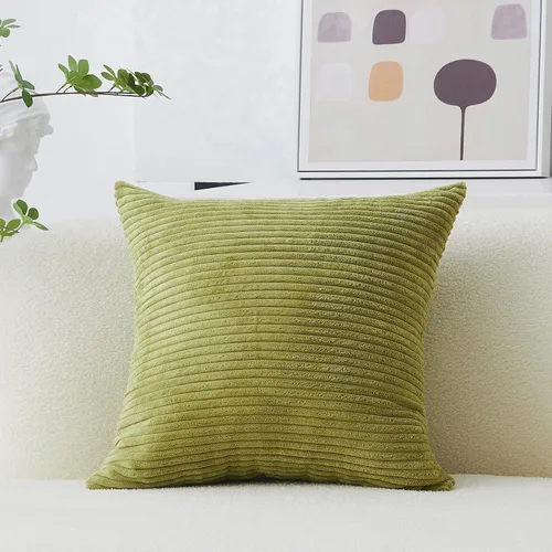 Miniatura 27 de Home Brilliant Funda de cojín decorativo amarillo mostaza 18x18 de pana acanalada suave a rayas decoración de otoño para sofá cama decoración