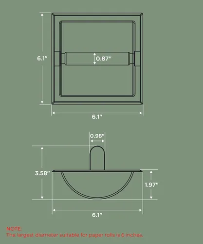 Miniatura 5 de FORIOUS Soporte de papel higiénico empotrado, soporte de rollo de papel higiénico de acero inoxidable duradero de montaje en pared para baño