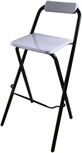 Miniatura 9 de Taburete plegable para el hogar, silla de bar de 27/29 pulgadas, taburete alto con respaldos, silla de pub de madera, taburete de metal